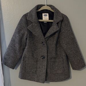 Old Navy Black and White Pea Coat